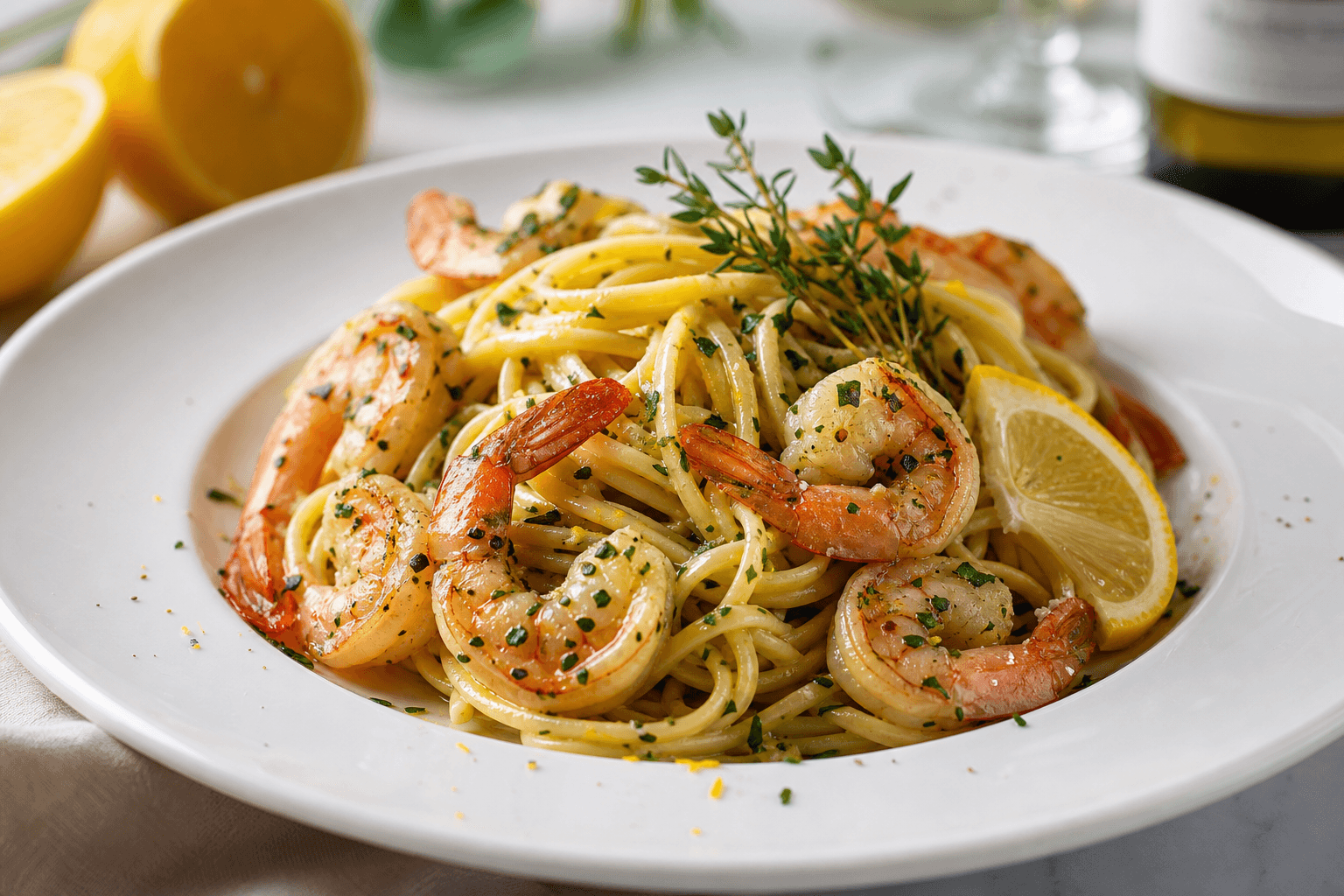 Macarena Lemon Herb Shrimp Pasta