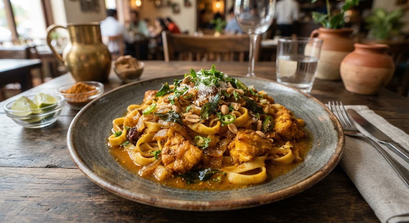 Maharashtrian Malvani Fish Fettuccine