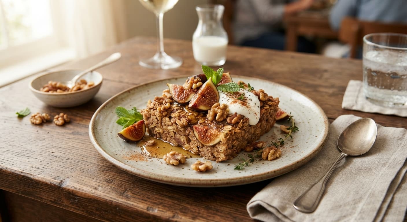 Make-Ahead Baked Oatmeal with Figs and Walnuts