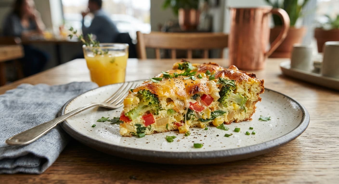 Make-Ahead Cheddar Veggie Egg Bake