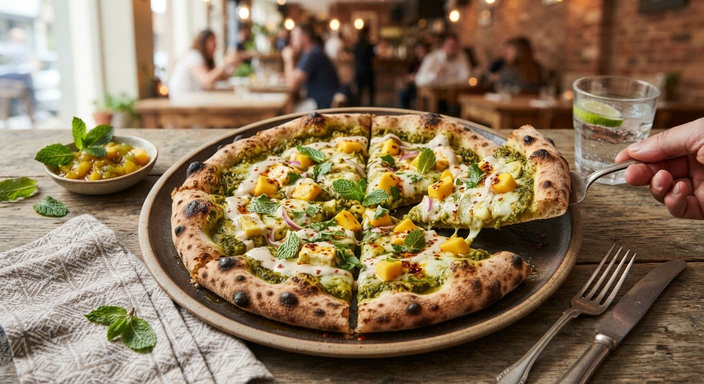 Mango Mint Chutney Pizza