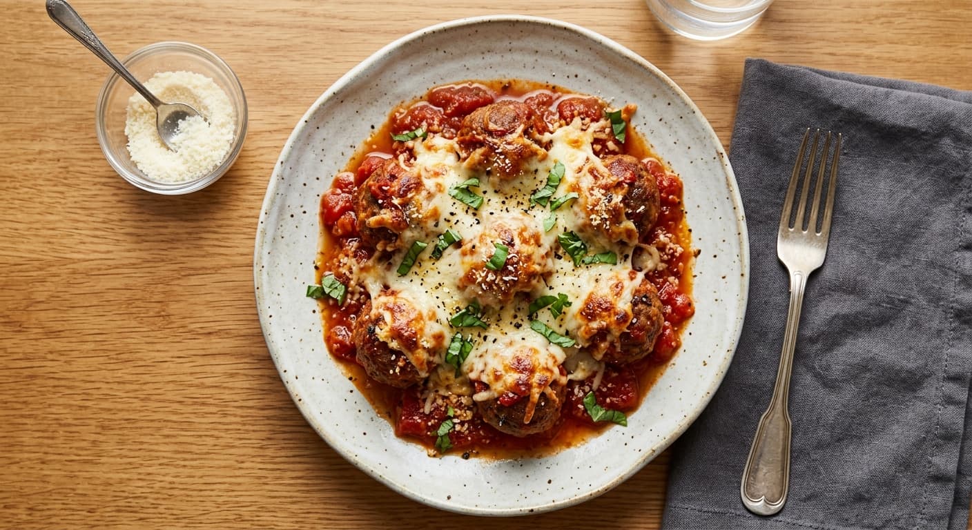 Meatball Parmigiana Bake