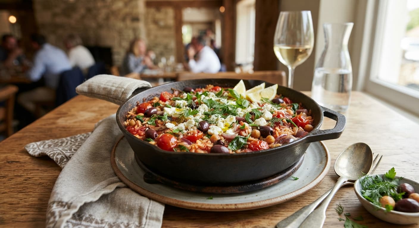 Mediterranean Tomato Rice Skillet