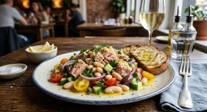 Mediterranean Tuna & White Bean Salad with Lemon-Olive Oil