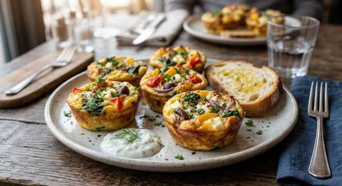 Mediterranean Veggie Frittata Cups