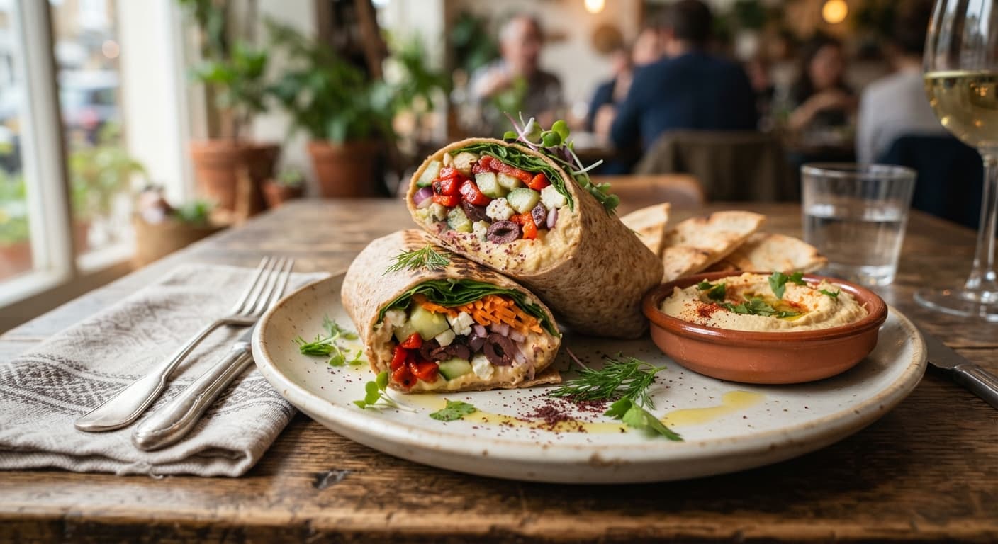 Mediterranean Veggie Wrap with Hummus