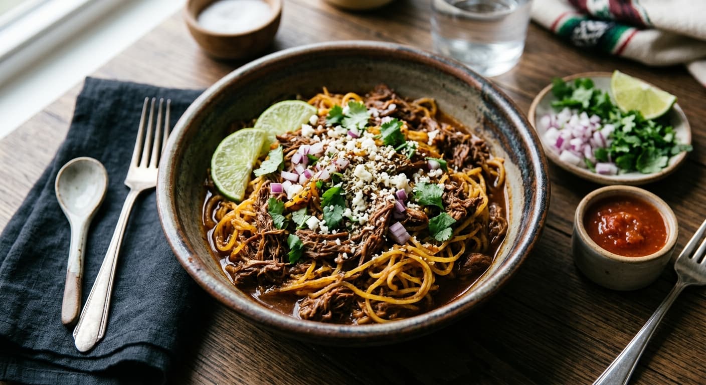 Mexican Birria-Style Spaghetti Squash