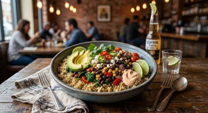 Mexican Black Bean & Spinach Rice Bowl
