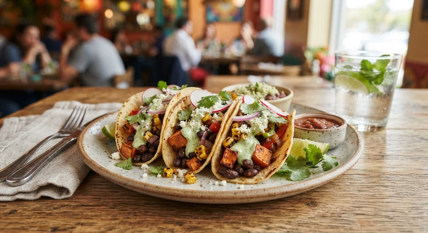 Mexican Black Bean & Sweet Potato Tacos