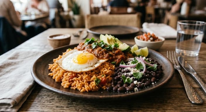 Mexican Breakfast Rice with Roasted Salsa & Black Beans