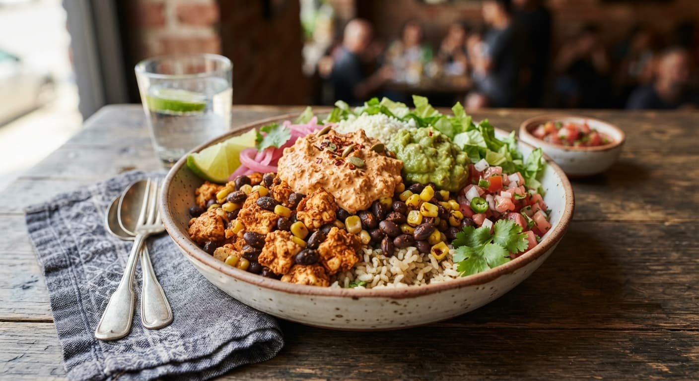 Mexican Chipotle Cottage Cheese Burrito Bowl