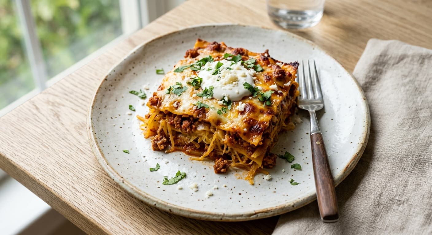 Mexican Chorizo and Spaghetti Squash Lasagna