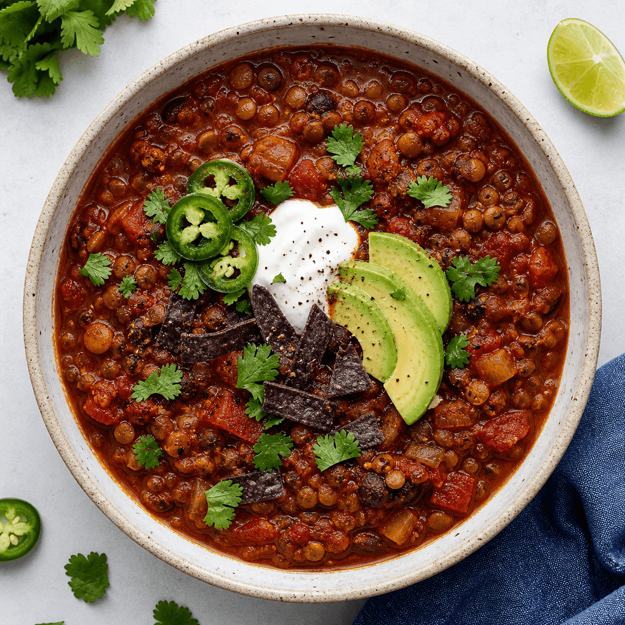 Mexican-Inspired Spicy Lentil Chili Stew
