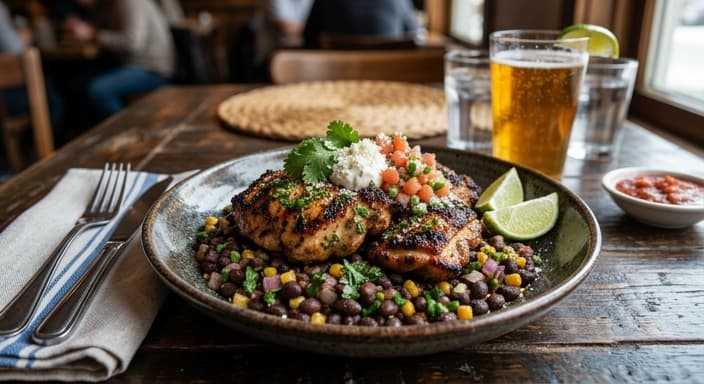Mexican Lime Chicken with Black Beans and Cilantro