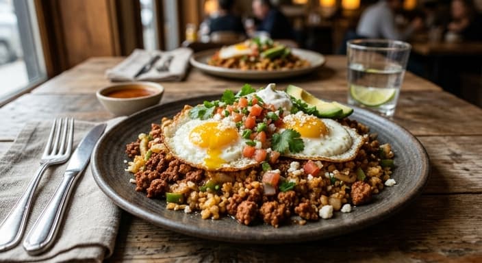 Mexican Low-Carb Breakfast Skillet with Chorizo-Style Pork, Cauliflower Rice, and Pico de Gallo