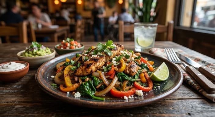 Mexican Low-Carb Chicken Fajita Skillet with Spinach