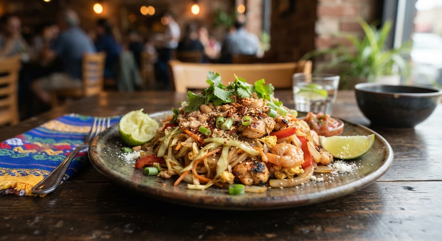 Mexican‑Style Pad Thai with Cabbage Noodles