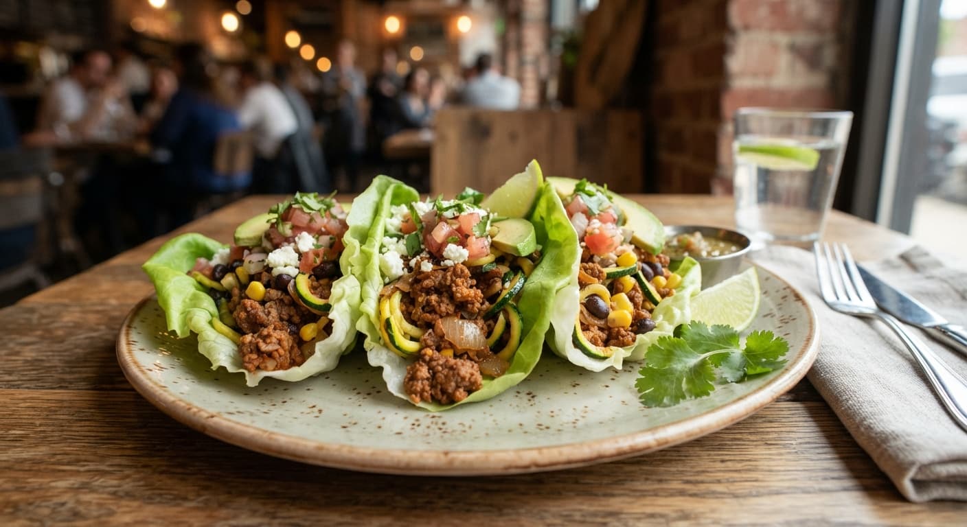 Mexican‑Style Zucchini Noodle Beef Tacos (Lettuce Shells)