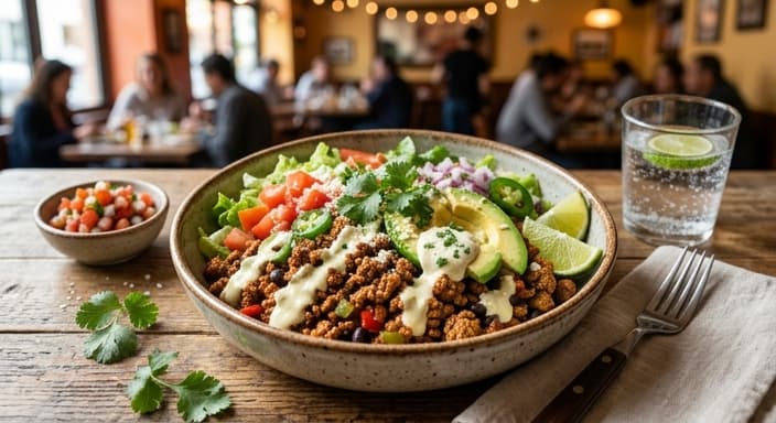 Mexican Turkey Taco Bowls with Egg-Lime Crema (Low-Carb)