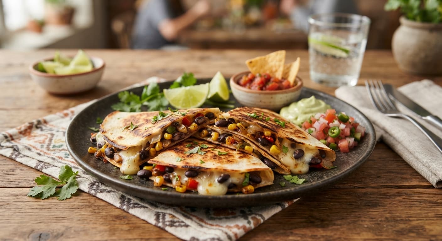 Mexican Veggie Quesadilla with Oat Milk Cheese