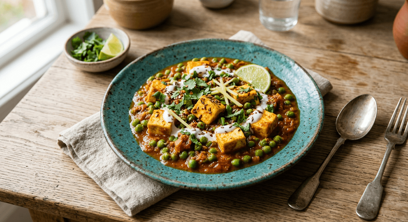 Middle Eastern Spiced Matar Paneer