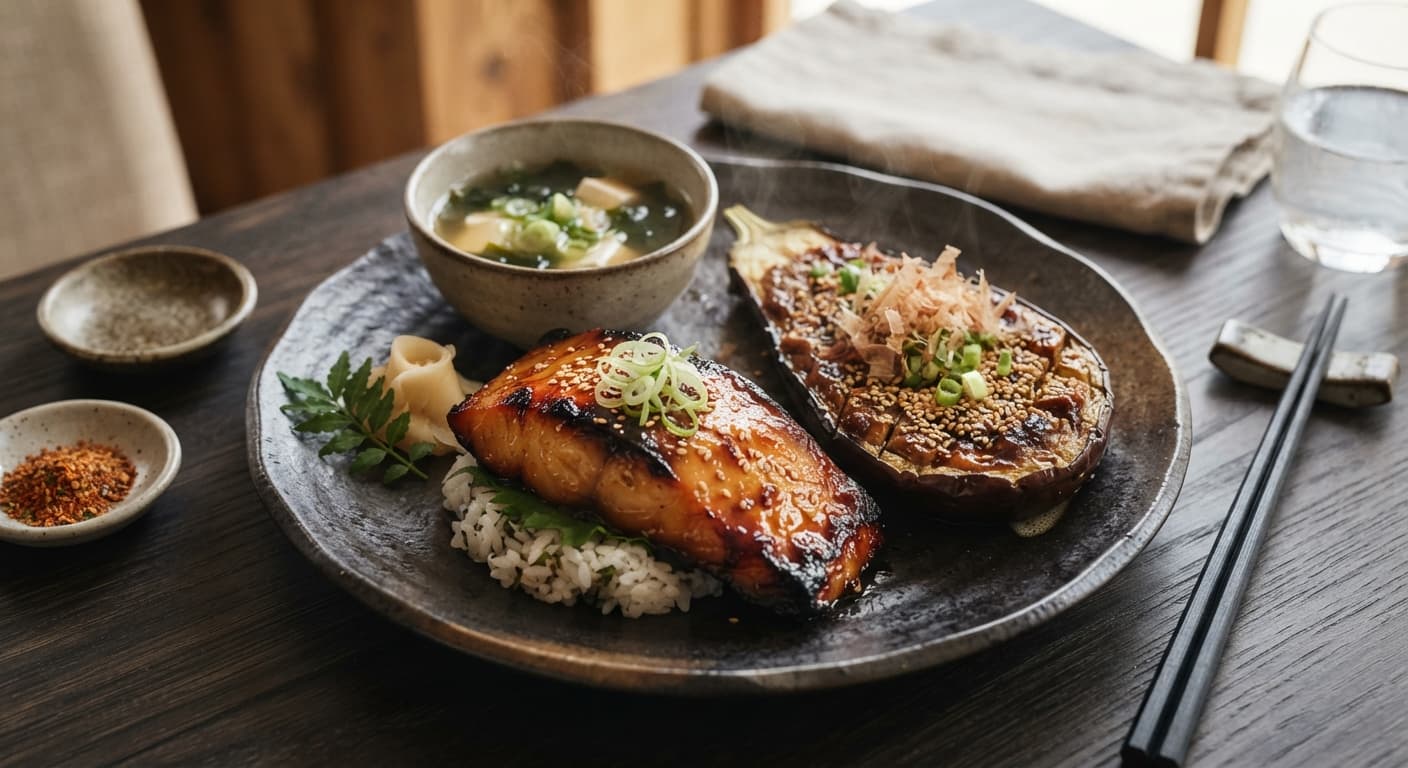 Miso-Glazed Black Cod with Nasu Dengaku