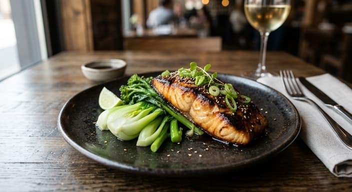 Miso-Glazed Cod with Steamed Greens