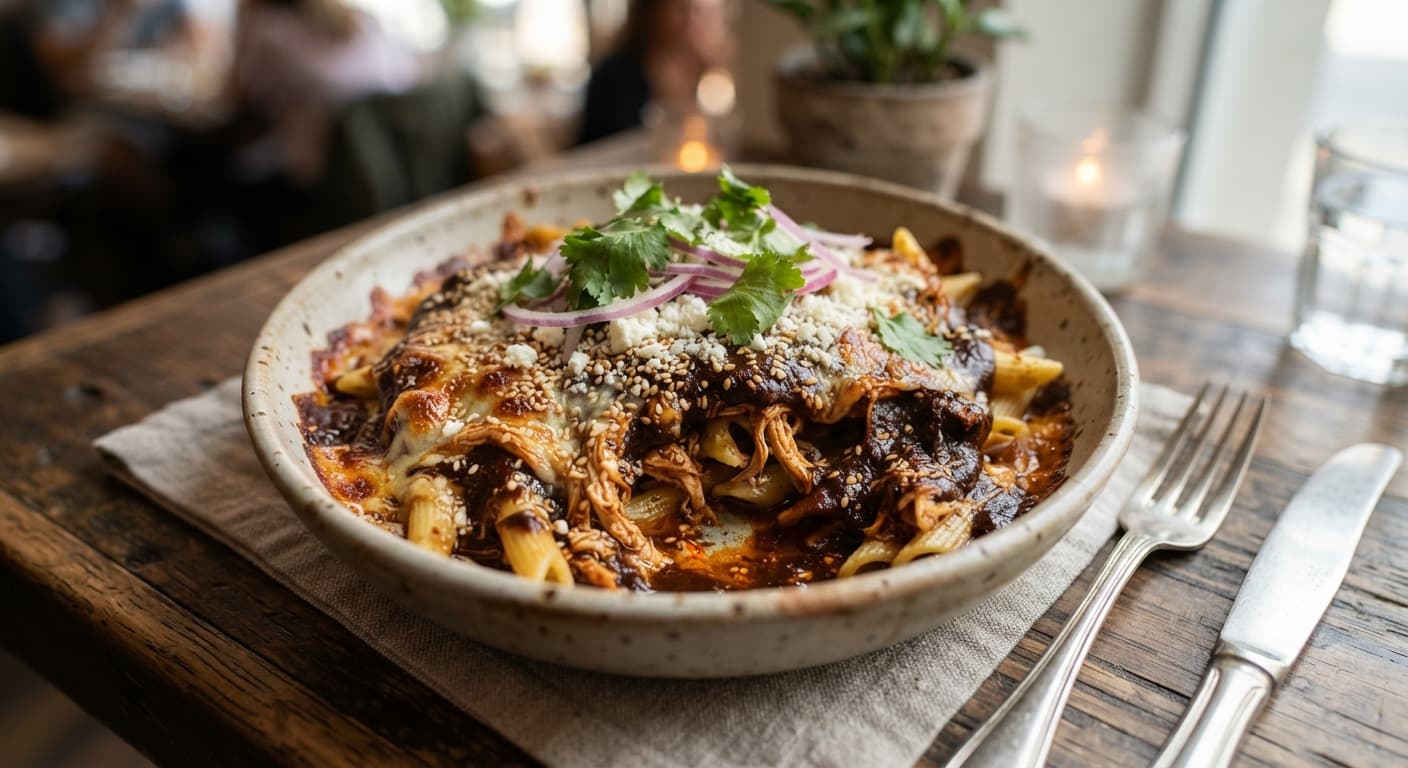 Mole Enchilada Pasta Bake