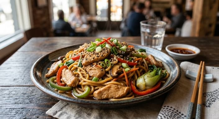 Mongolian-Style Turkey Noodle Bowl