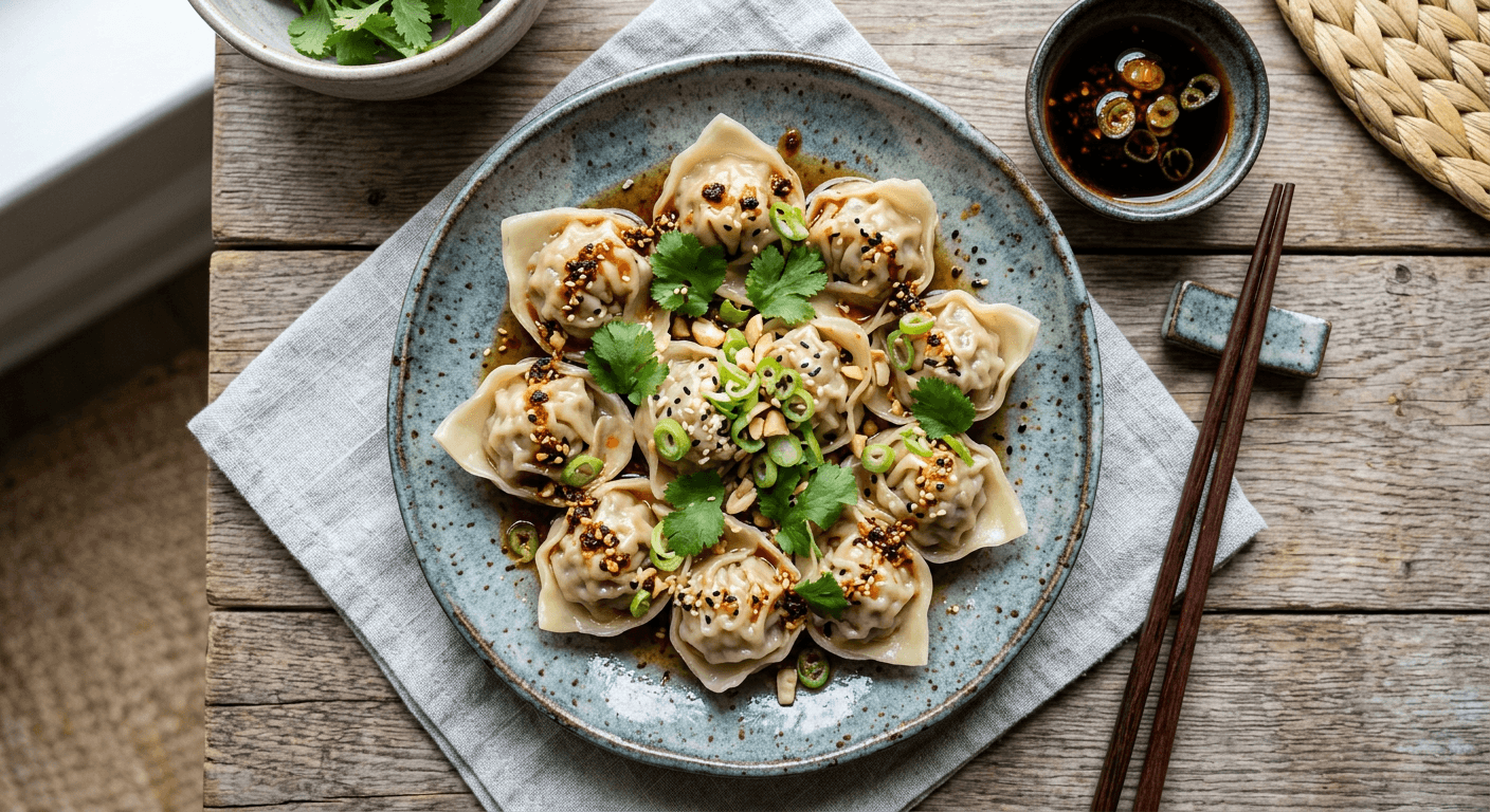 Mushroom and Tofu Vegetarian Wontons