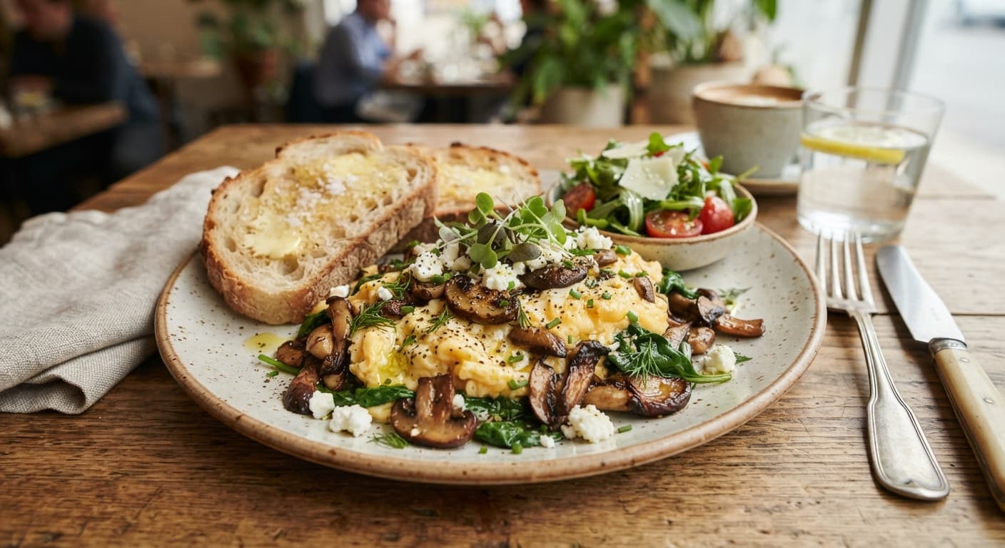 Mushroom & Spinach Egg Scramble