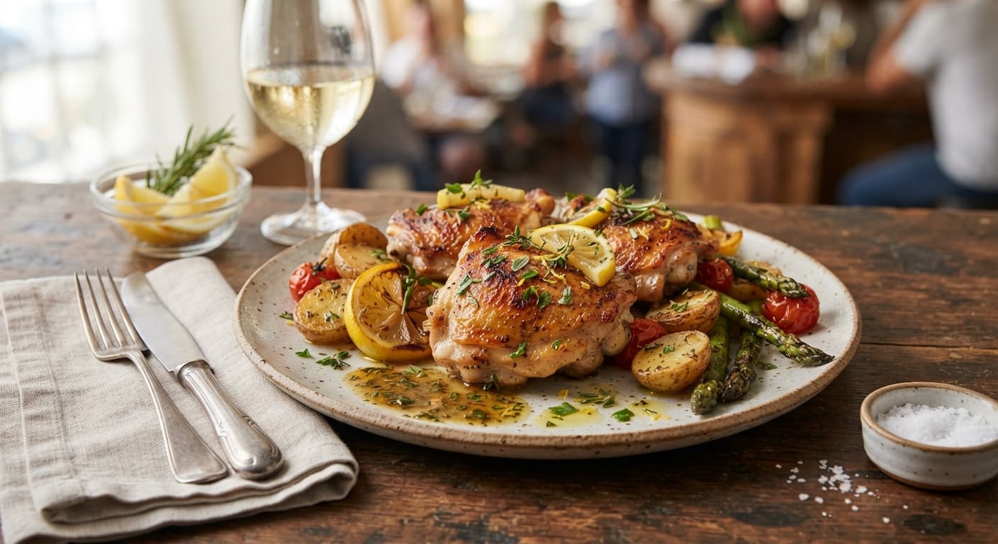 One-Pan Lemon Herb Roasted Chicken Thighs
