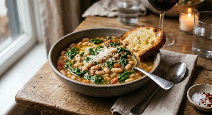 One-Pan Tuscan White Bean & Spinach Stew