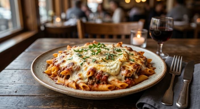 One-Pot Baked Ziti with Ricotta Swirl
