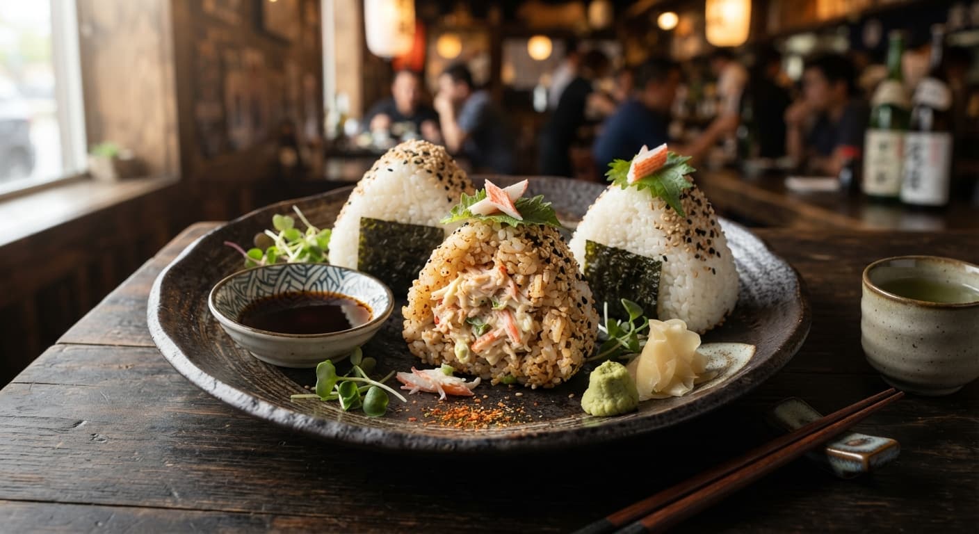 Onigiri Rice Balls with Imitation Crab Filling