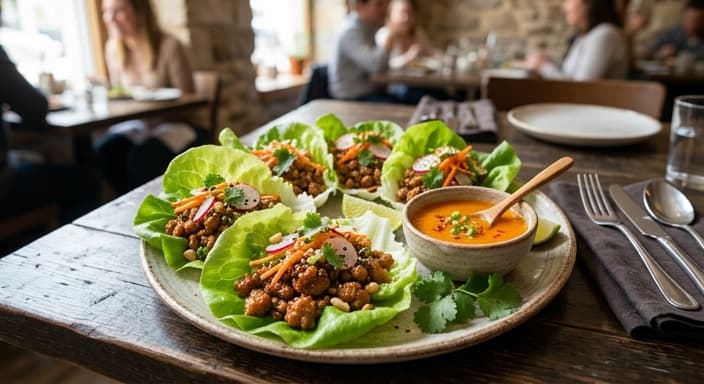 Orange-Ginger Pork Lettuce Wraps