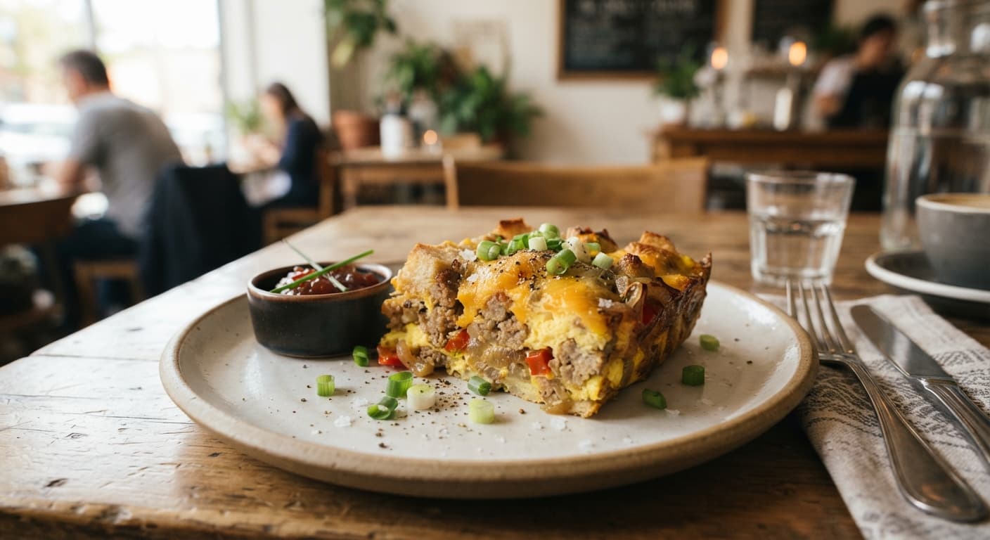 Overnight Sausage and Cheddar Breakfast Bake