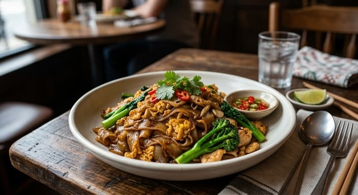 Pad See Ew-Style Noodles with Egg and Broccoli