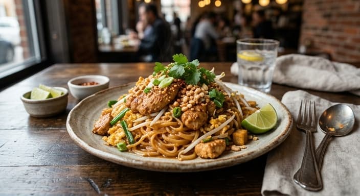 Pad Thai-Style Peanut Chicken Noodles