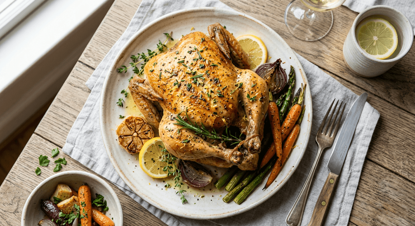 Paleo Lemon Garlic Herb Roasted Chicken