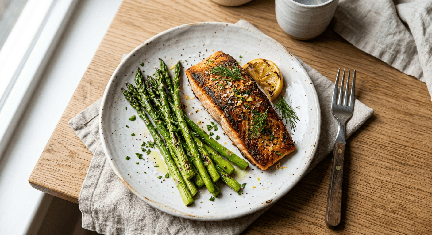 Paleo Pan-Seared Salmon with Asparagus