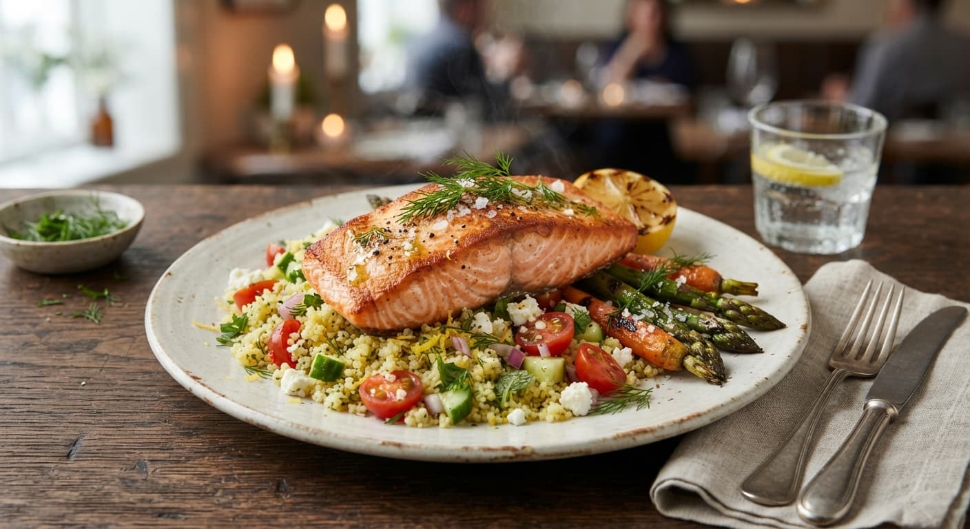 Pan-Seared Salmon with Lemon Couscous