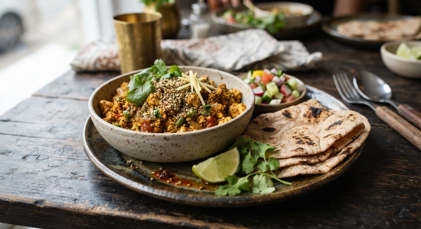 Paneer‑Free “Paneer” Bhurji with Hemp Seeds