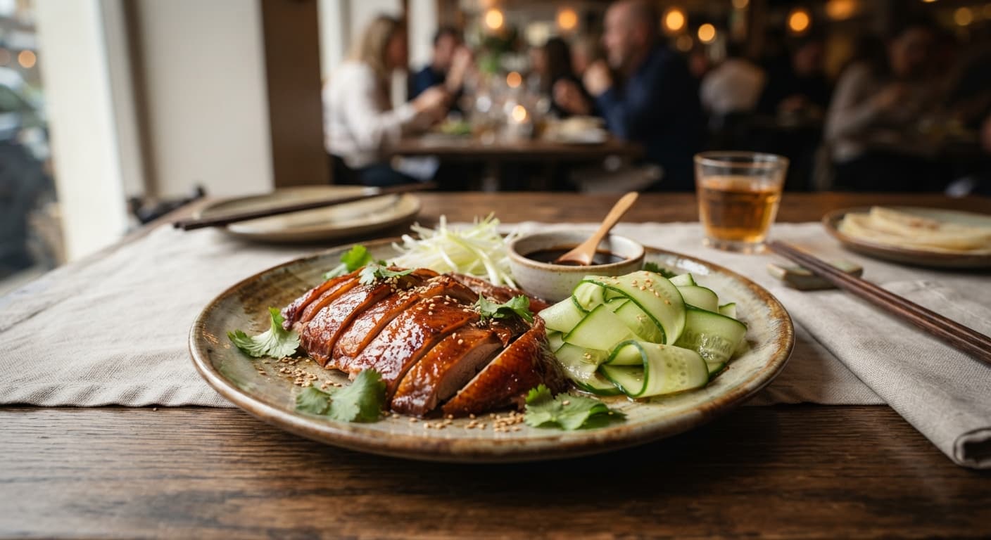 Peking-Style Crispy Duck with Cucumber Ribbons