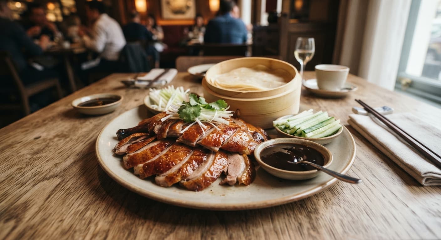 Peking-Style Roast Duck with Pancakes