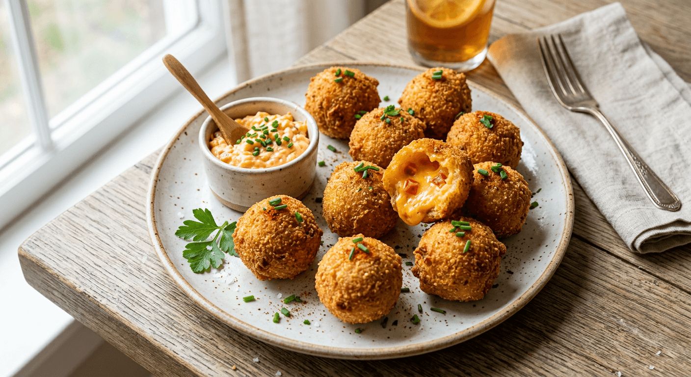 Pimento Cheese Stuffed Hush Puppies