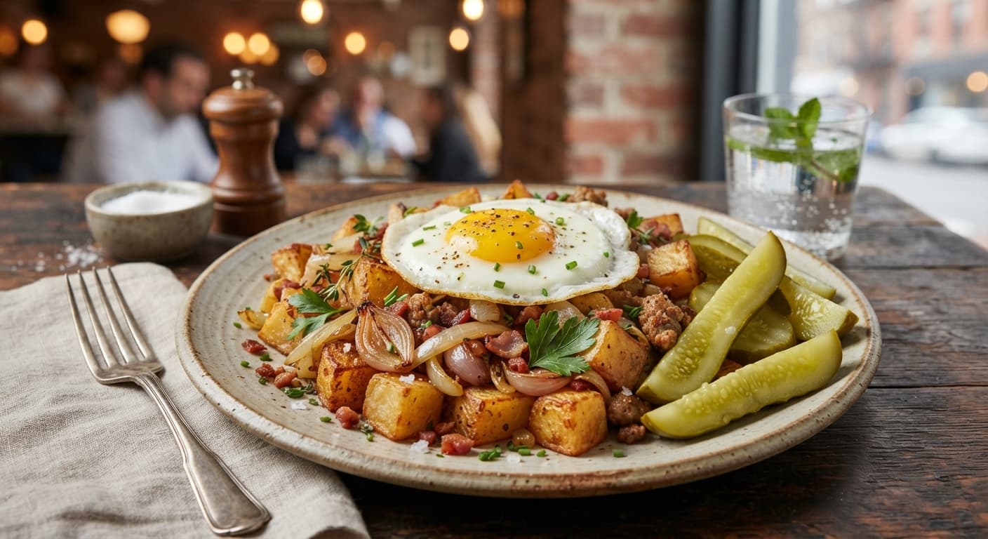 Potato & Onion Breakfast Hash with Pickles