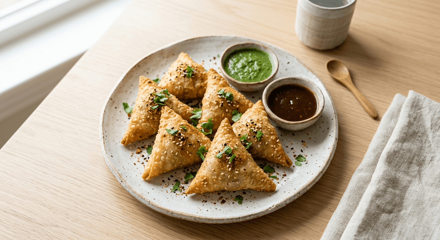 Pumpkin and Toasted Sesame Samosas