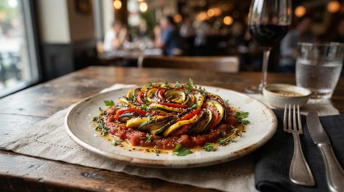 Ratatouille with Sesame-Soy Dressing
