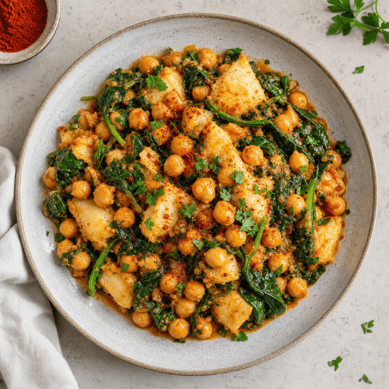 Reca with Chickpeas, Spinach & Smoked Paprika